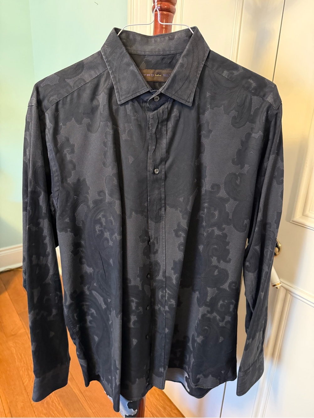 Etro Black Tonal Jacquard Long-Sleeve Dress Shirt